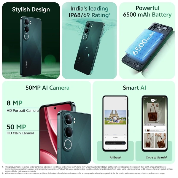 vivo Y31 5G (diamond greeb, 4GB RAM, 128GB Storage) - diamond green, 4GB-128G