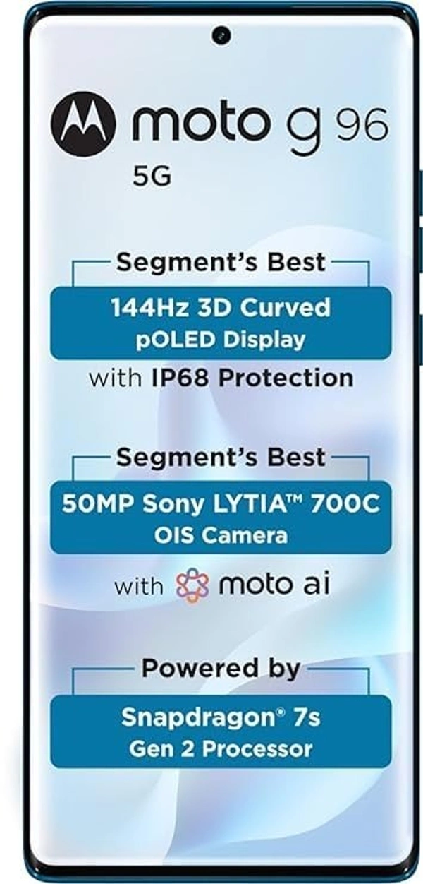Motorola G96 5G (sky blue, 8GB RAM, 256GB Storage) - sky blue, 8GB-256GB