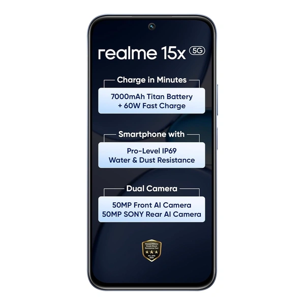 realme 15X 5G Smartphone (6+128GB Marine Blue) - Marine Blue, 6GB-128GB