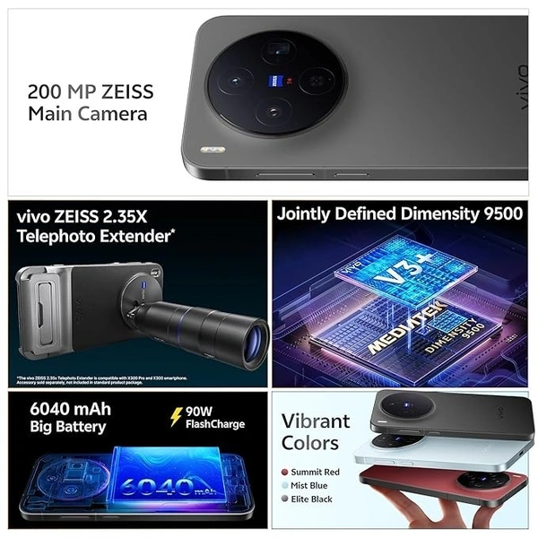 vivo X300 5G (Elite Black, 12GB RAM, 256GB Storage) - Elite Black, 12GB-256GB