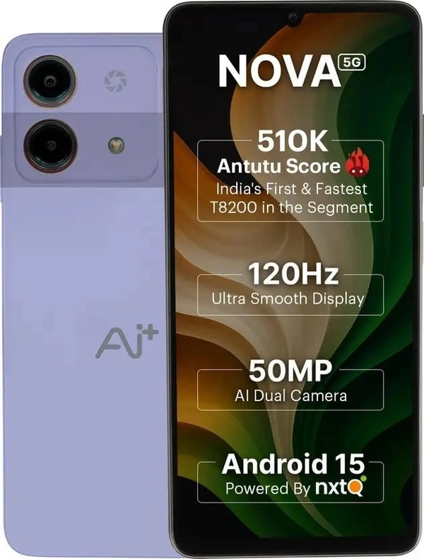 AI+ Nova 5G (Purple, 128 GB) (6 GB RAM) - purple, 6GB-128GB