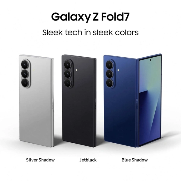 Samsung Galaxy Z Fold7 5G Mobile with Galaxy AI (Blue Shadow, 12GB RAM, 256GB Storage) - Blue Violet, 12GB-256GB