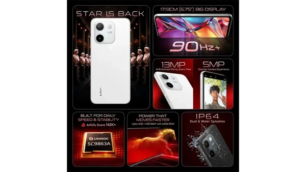 Lava yuva Star 3 (3+64, black) - Black, 3GB-64GB