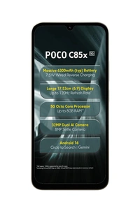 POCO C85X 5G Smartphone, Emerald Green, 4GB RAM, 128GB Storage - Emerald Green, 4GB-128GB