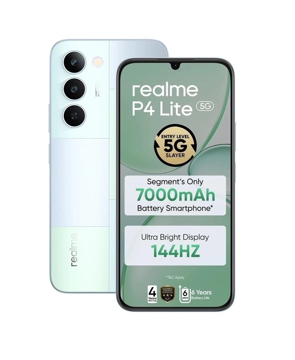 realme P4 Lite 5G (Mosaic Green, 128GB Storage), (4GB RAM) - White, 4GB-128GB