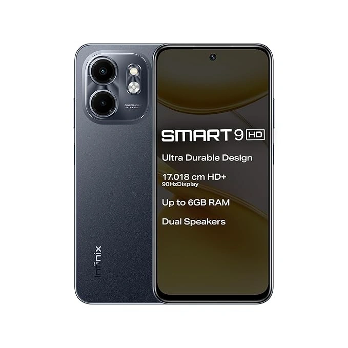 Infinix Smart 9 HD (Metallic Black, 3GB RAM, 64GB Storage) | 250K+