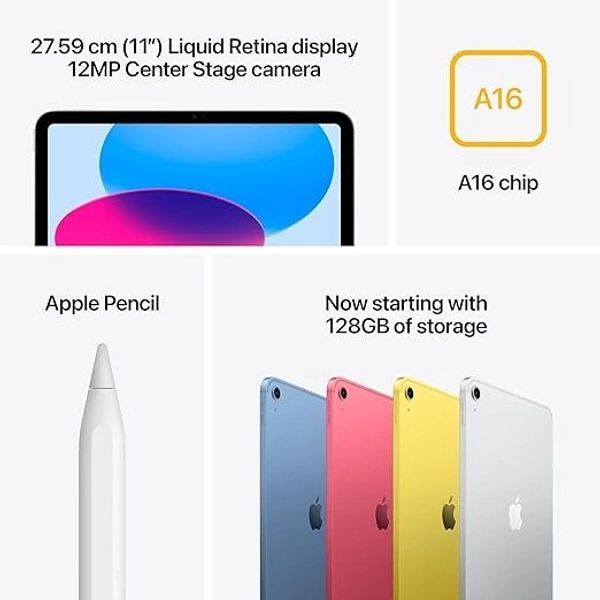 Apple iPad 11″: A16 chip, 27.69 cm (11″) Model, Liquid Retina Display, 256GB - pink, 256GB