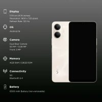 vivo Y21 5G (6GB RAM, 128GB, Champagne Gold) - White, 6GB-128GB