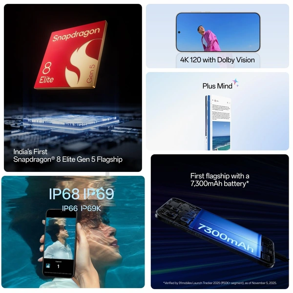 OnePlus 15 | 16GB-512GB | Ultra Violet| India's First Snapdragon® 8 Elite Gen 5 - Ultra Violet, 16GB-512GB