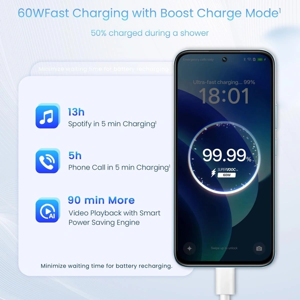 realme 15X 5G Smartphone (6+128GB sky blue) - sky blue, 6GB-128GB