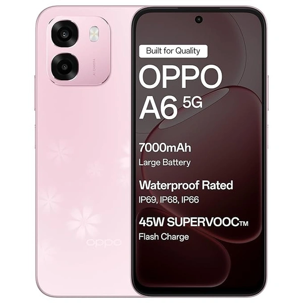 Oppo A6 5G (pink, 4GB RAM,128GB Storage) - Pink, 4GB-128GB