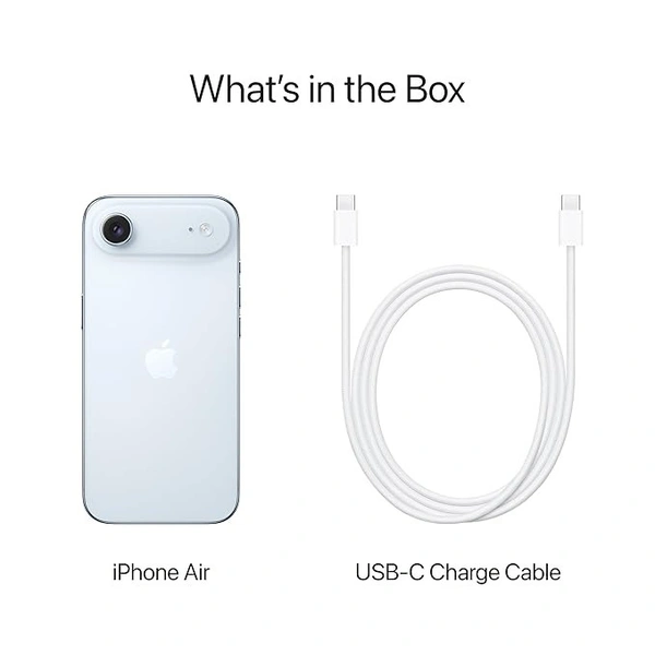 iPhone Air 256 GB: Thinnest iPhone Ever, 16.63 cm (6.5″) Display with Promotion up to 120Hz, Powerful A19 Pro Chip, Center Stage Front Camera, All-Day Battery Life; sky blue - sky blue, 256GB