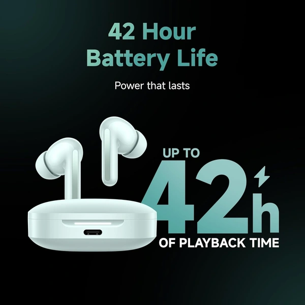 Redmi Buds 6, Dual Driver TWS in Ear Earbuds, 49dB Hybrid Active Noise Cancellation, Spatial Audio, Dual Device Connection, Quad Mic AI ENC, 42 Hrs Playtime, Custom EQ, Wireless Earbuds (Black) - Black, Redmi Buds 6, Dual Driver TWS in Ear Earbuds