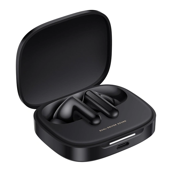 Redmi Buds 6, Dual Driver TWS in Ear Earbuds, 49dB Hybrid Active Noise Cancellation, Spatial Audio, Dual Device Connection, Quad Mic AI ENC, 42 Hrs Playtime, Custom EQ, Wireless Earbuds (Black) - Black, Redmi Buds 6, Dual Driver TWS in Ear Earbuds
