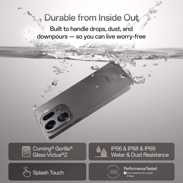 Oppo Find X9 Pro 5G (Titanium Charcoal, 16GB RAM, 512GB Storage) - Titanium Charcoal, 16GB-512GB