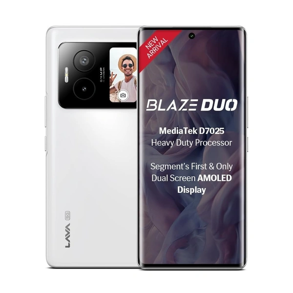  Lava Blaze Duo 5G (Artic White, 6GB RAM, 128GB Storage)  - ARCTIC WHITE, Lava Blaze Duo 5G (Artic White, 6GB RAM, 128GB Storage)