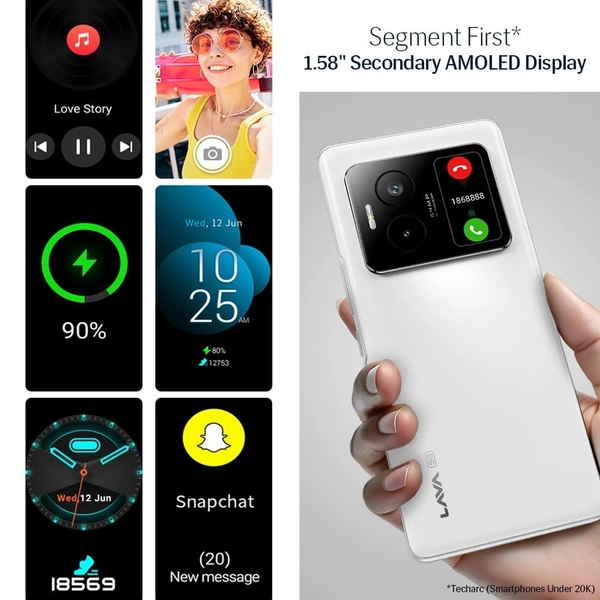  Lava Blaze Duo 5G (Artic White, 6GB RAM, 128GB Storage)  - ARCTIC WHITE, Lava Blaze Duo 5G (Artic White, 6GB RAM, 128GB Storage)