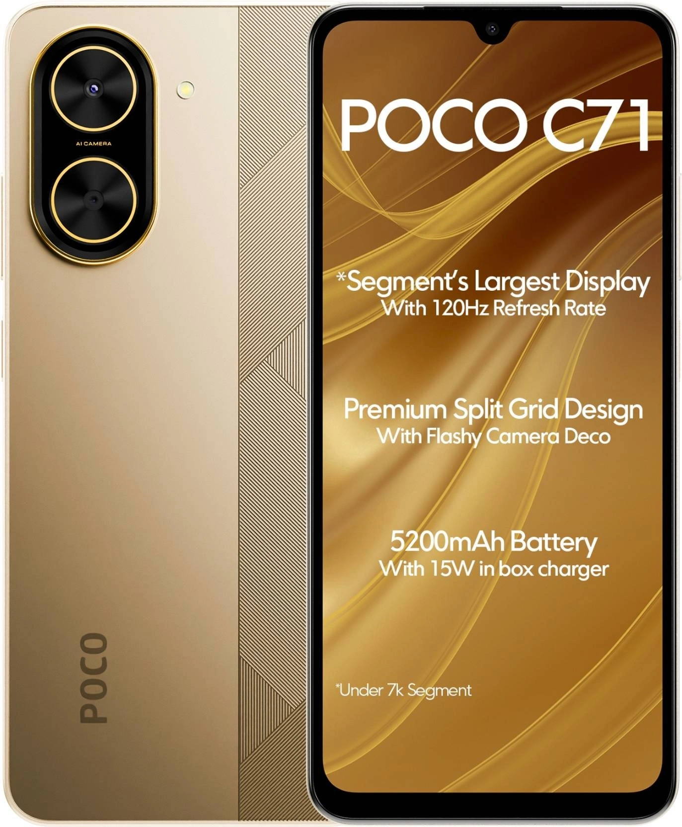 POCO C71 (Desert Gold, 128 GB) (4 GB RAM)