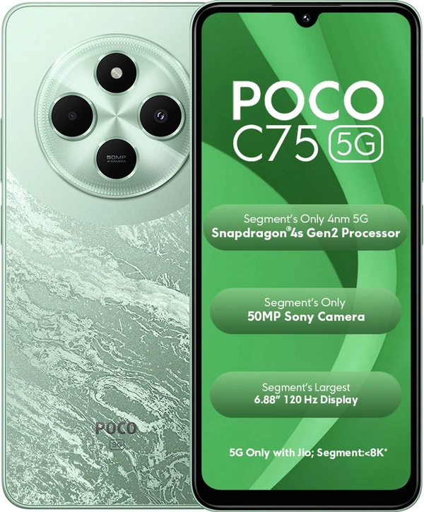 POCO C75 5G (Enchanted Green, 128 GB)  (4 GB RAM) - Enchanted Green, POCO C75 5G (Enchanted Green, 128 GB)  (4 GB RAM)