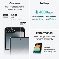 Samsung Galaxy Z Flip 6 5G AI Smartphone (Blue, 12GB RAM, 256GB Storage) - Blue, 12+256