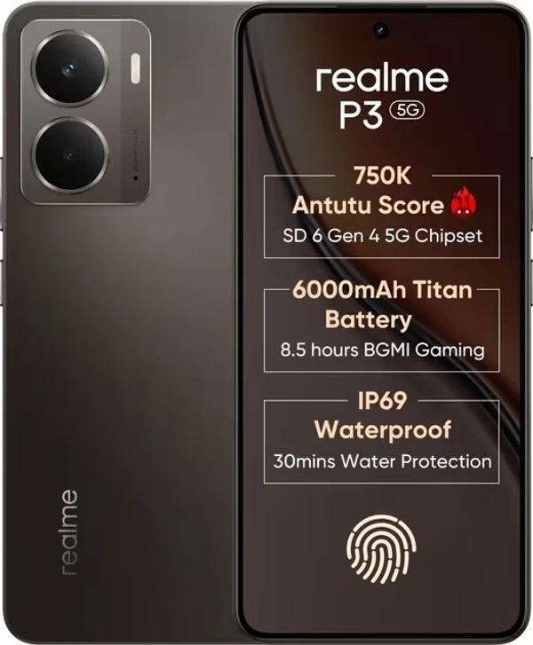 Realme P3 5G  (Comet Grey   6GB +128GB) - COMET GREY, Realme P3 5G  (Comet Grey   6GB +128GB)