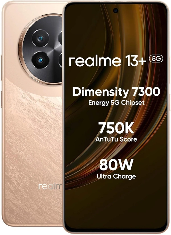 realme 13+ 5G (Victory Gold, 8GB RAM, 256GB Storage) - Golden, 8+256