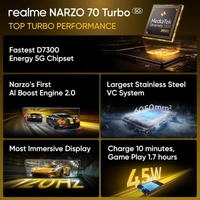 realme NARZO 70 Turbo 5G (Turbo Green, 8GB RAM,128GB Storage) | Segment's Fastest Dimensity 7300 Energy 5G Chipset | Motorsports Inspired Design - green, 8+128