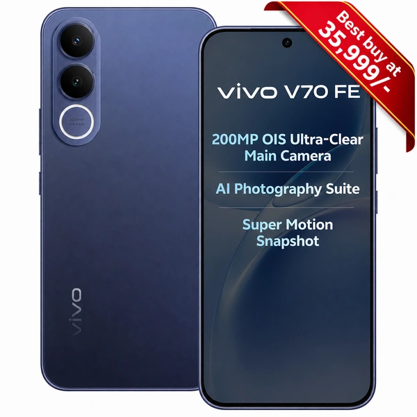 vivo V70 FE 5G (Monsoon Blue, 8GB RAM, 128GB Storage) - blue, 8GB-256GB