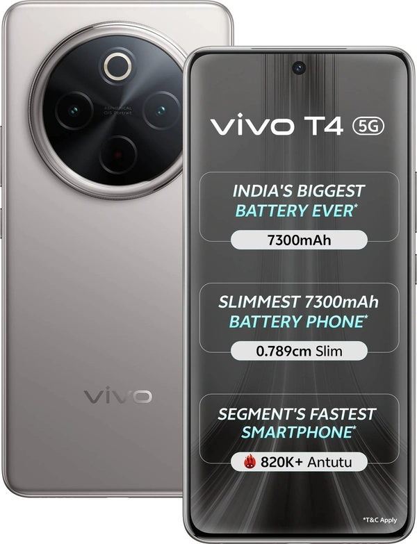  VIVO T4 5G (8GB+ 128GB) (Phantom Grey) - Phantom Grey, VIVO T4 5G (8 GB+ 128 GB) (Phantom Grey)