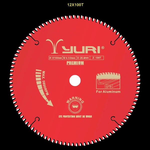 YURI Yuri Premium T.C.T Saw Blades For Aluminium - 12 X 100T