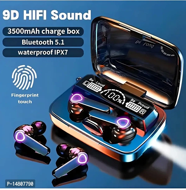 M19 Earbuds bluetooth With Touch and Power Bank.