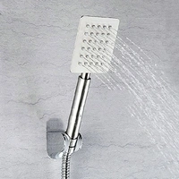 A.M Stainless Steel Ultra Slim Hand Shower With 1.5 Meter Flexible Tube And Wall Hook ( Tube Inner Nut Brass & Outer Body SS-304 Grade ) (HAND SHOWER WITH 1,5 METER TUBE AND HOOK) - square