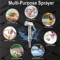 vicent Brass Health Faucet with Stainless Steel 304 Grade 1.5 Meter Flexible Chain Tube and ABS Wall Hook (Jet Spray for Toilet)