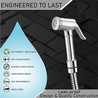 vicent Brass Health Faucet with Stainless Steel 304 Grade 1.5 Meter Flexible Chain Tube and ABS Wall Hook (Jet Spray for Toilet)