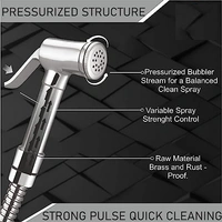 vicent Brass Health Faucet with Stainless Steel 304 Grade 1.5 Meter Flexible Chain Tube and ABS Wall Hook (Jet Spray for Toilet)