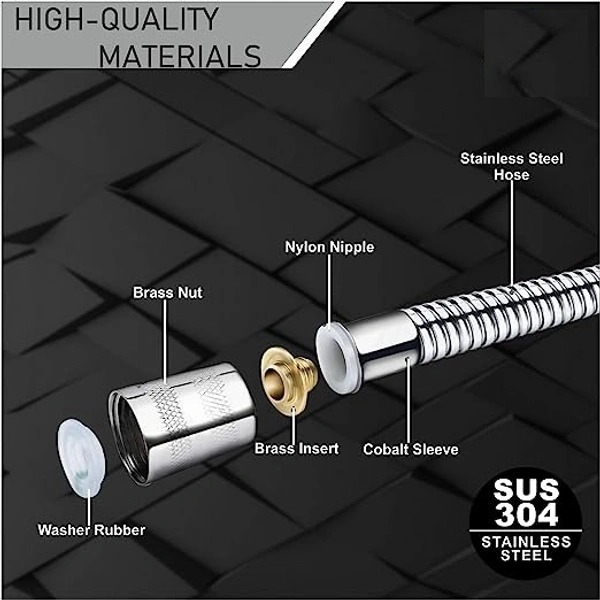 vicent Brass Health Faucet with Stainless Steel 304 Grade 1.5 Meter Flexible Chain Tube and ABS Wall Hook (Jet Spray for Toilet)