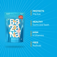 Bazana Red Gift Pack: Indulge in Delightful Crunchiness with Cranberry Slice, Roasted Salted Almonds, and Cashew Standee Packs for Pure Happiness -