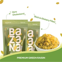 BAZANA Bazana Premium Green Raisins | Dried Grapes | 250g Each Combo Pack