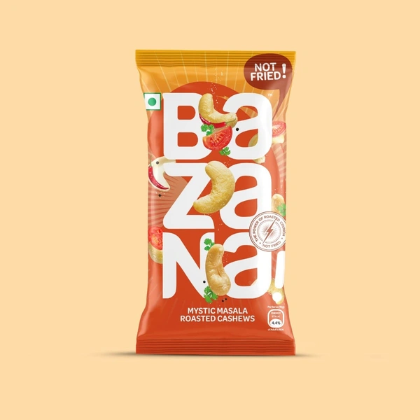 Bazana Roasted Cashews - 12 x Lime & 12 x Mint and Mystic Masala Combo Pack - A Fusion of Flavors to Savor! -