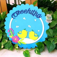 Double Layer Bird Themed Name Board