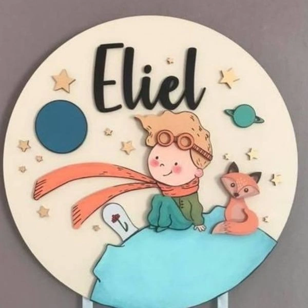 Boy in space them name board - 12 Inches, 6mm + 2.5mm