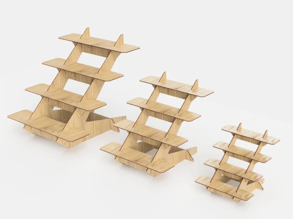 4 Layer Retail Counter Display Stand Set 3 Sizes Store Shelves