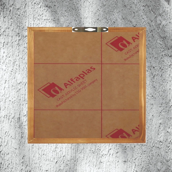 Teak wood Double Floating frame / Varmala preservation frame base Acrylic - 14" x 14"