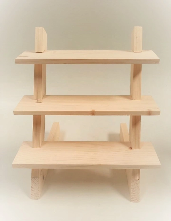 3 step Dismantling Pinewood display stand - 14 Inch / 4 Inch, Without Groove