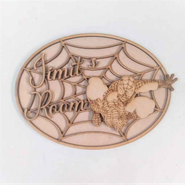 Double layer Spider man themed Kids name board