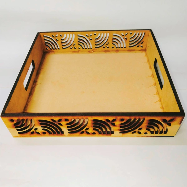 Laser Cutwork Serving Tray - Geometric