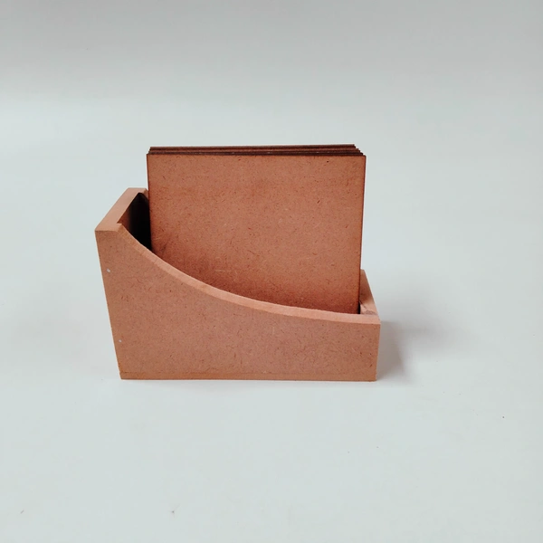 Square Coaster Set With Box Stand - 4