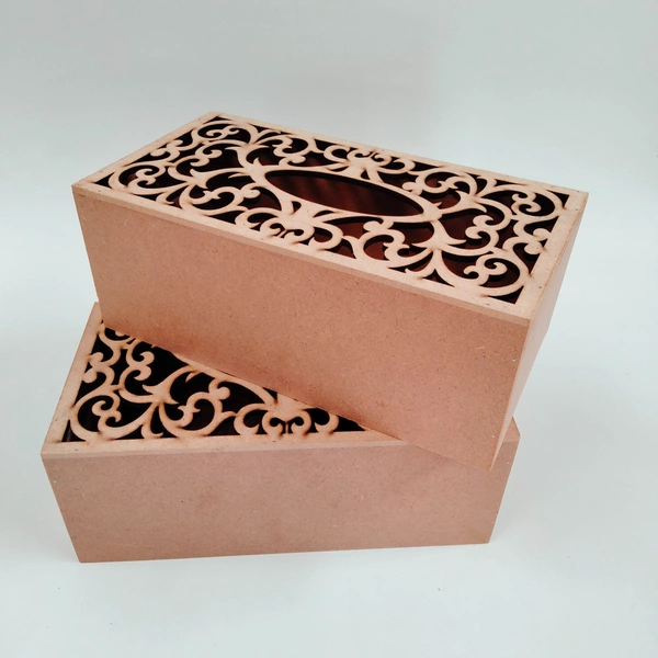 Cutwork Tissue Box with Florals - 10"/5.5"/3.75", Brown, 8mm, 1000