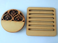 Floral Coaster set 1 - 4mm, 6