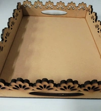 Laser cutwork serving tray - Floral design